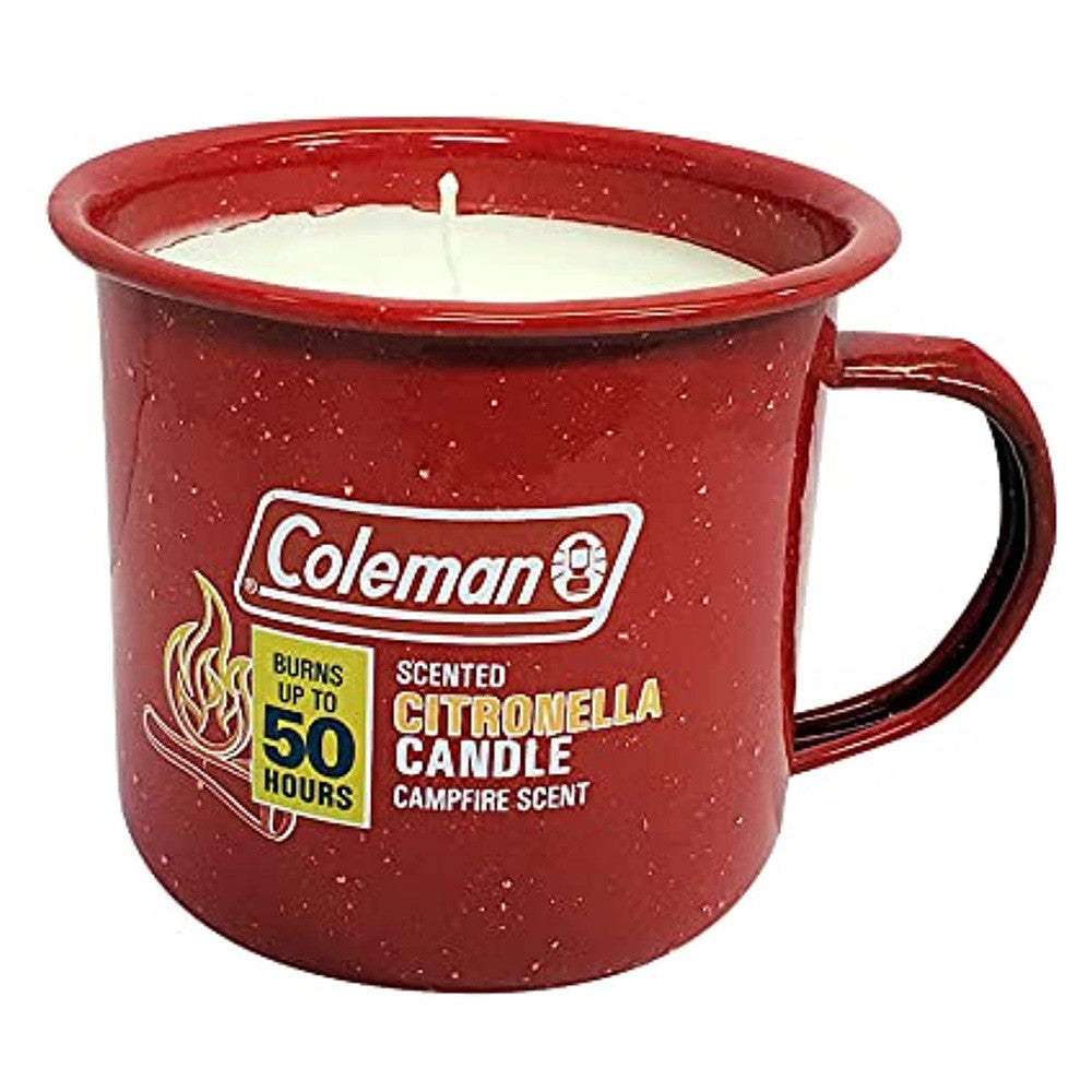 Coleman Retro Red Mug Citronella Candle with Campfire Scent, 50 Hours, 6 Oz, 6 Pack