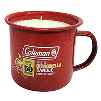 Coleman Retro Red Mug Citronella Candle with Campfire Scent, 50 Hours, 6 Oz, 6 Pack