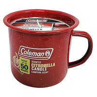Coleman Retro Red Mug Citronella Candle with Campfire Scent, 50 Hours, 6 Oz, 6 Pack