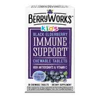 Berry Works Kids Chewable Immune Tablets, Black Elderberry Flavor, 30 Ea