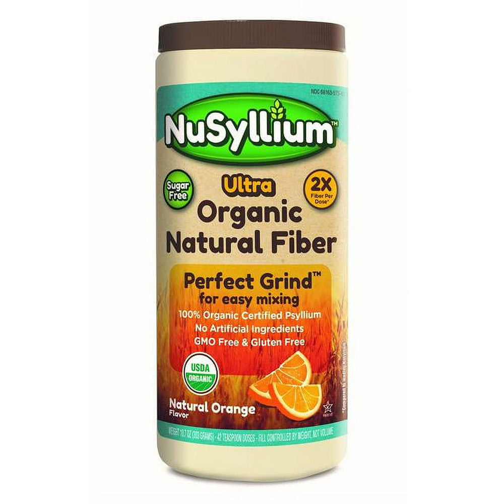 NuSyllium Ultra Organic Psyllium Fiber, Natural Orange Flavor, 10.7 Oz