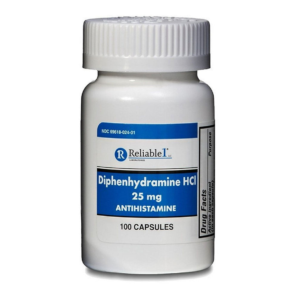 Reliable 1 Diphenhydramine Hcl 25 Mg Antihistamine, 100 Ea