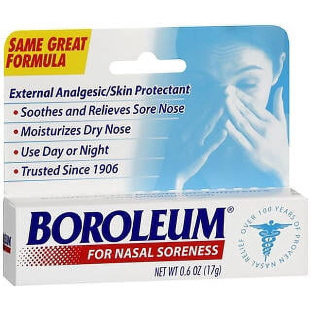 Boroleum Menthol Camphor Nasal Soothing White Ointment, 0.6 Oz