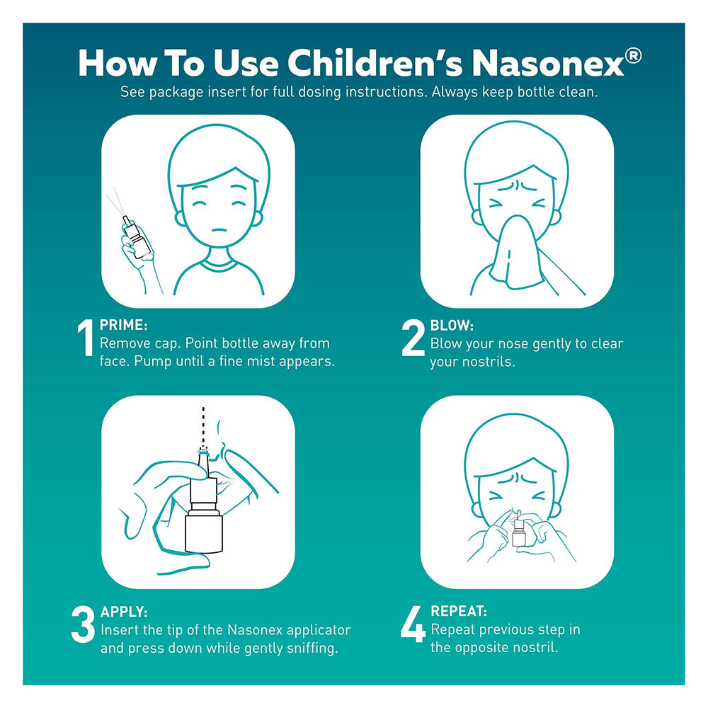 Childrens Nasonex 24 Hour Allergy Nasal Spray, Non-Drowsy Relief for Kids, 30 Ea, 0.25 Oz