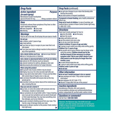 Nasonex 24 Hours Allergy Non Drowsy Mometasone Furoate Nasal Spray 120 Sprays, 17 Ml