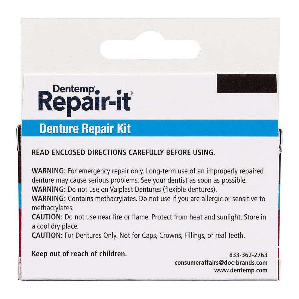 Dentemp Repair It Advanced Formula Denture Repair Kit, Repairs, 3 Ea