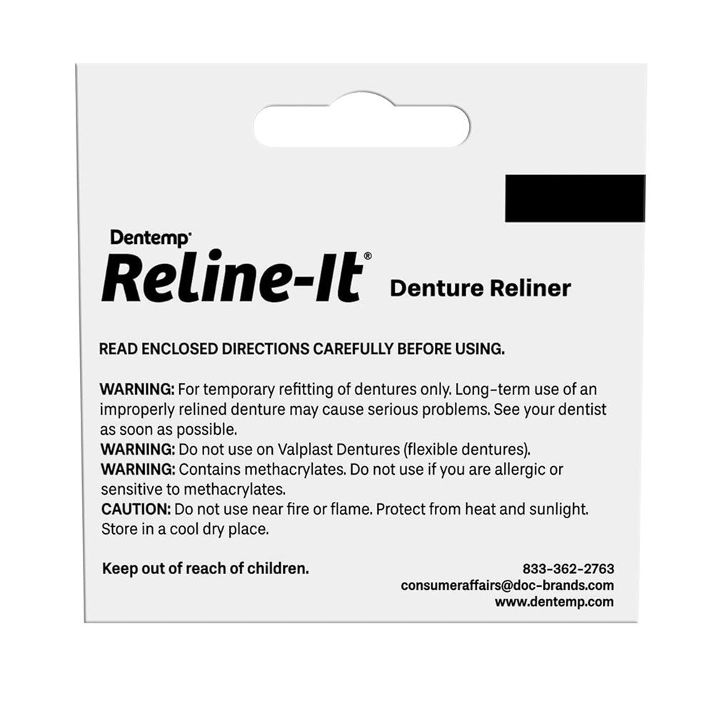 Dentemp Reline It Denture Reliner Kit for Both Upper and Lower Dentures, 2 Ea