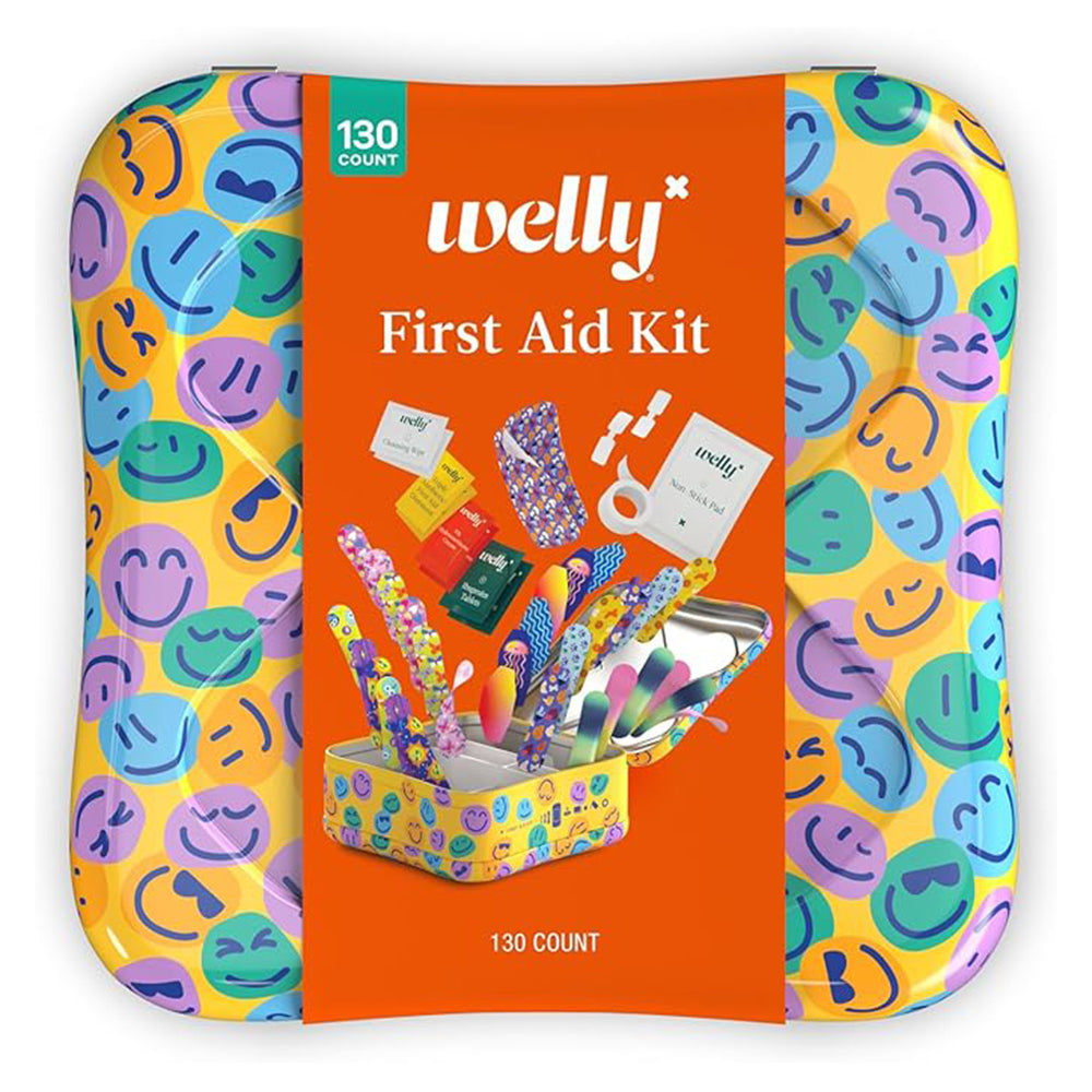 Welly First Aid Kit Assorted Bandages and Ointments, 130 Ea