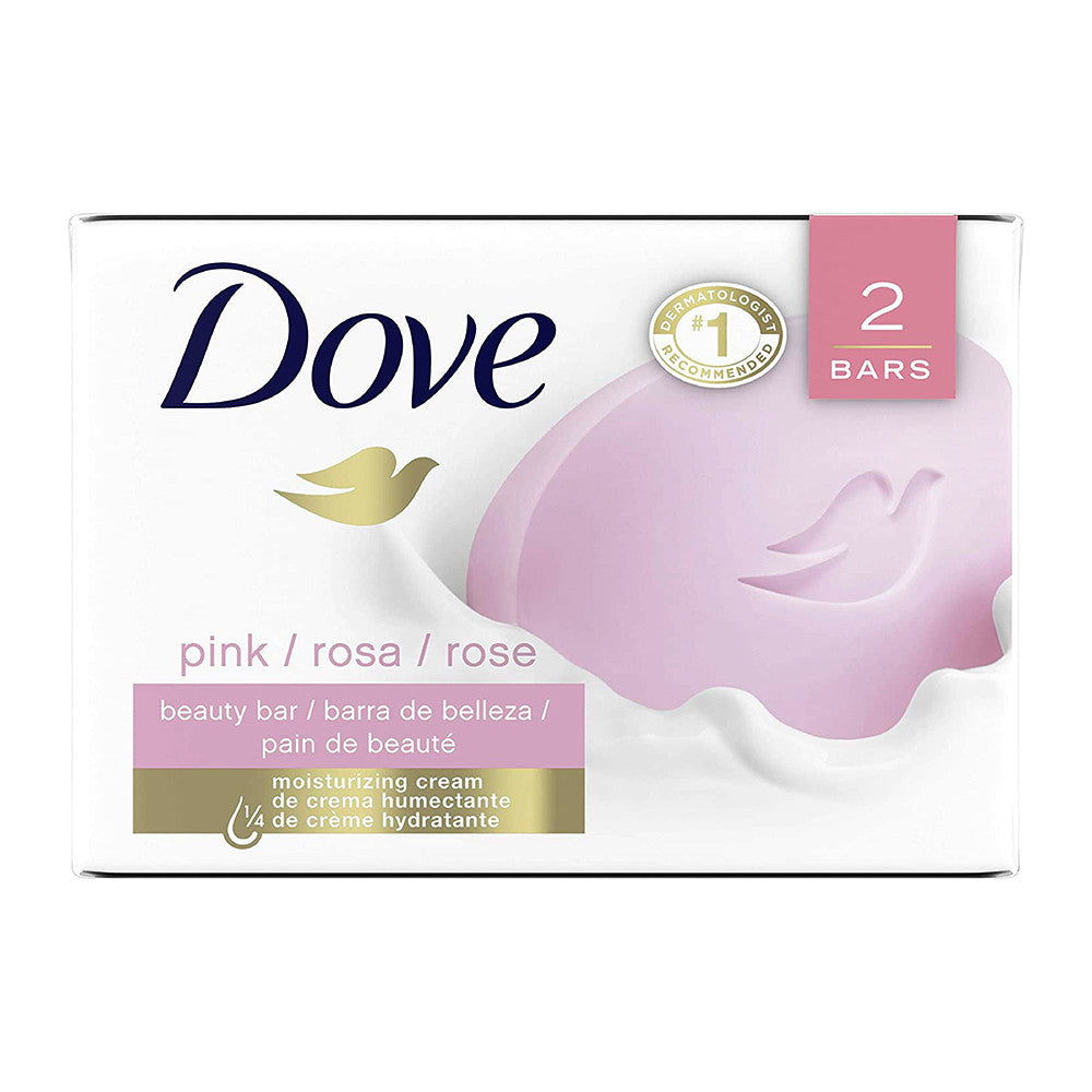 Dove Beauty Bar Soap, Pink, 2 Ea, 3.75 Oz