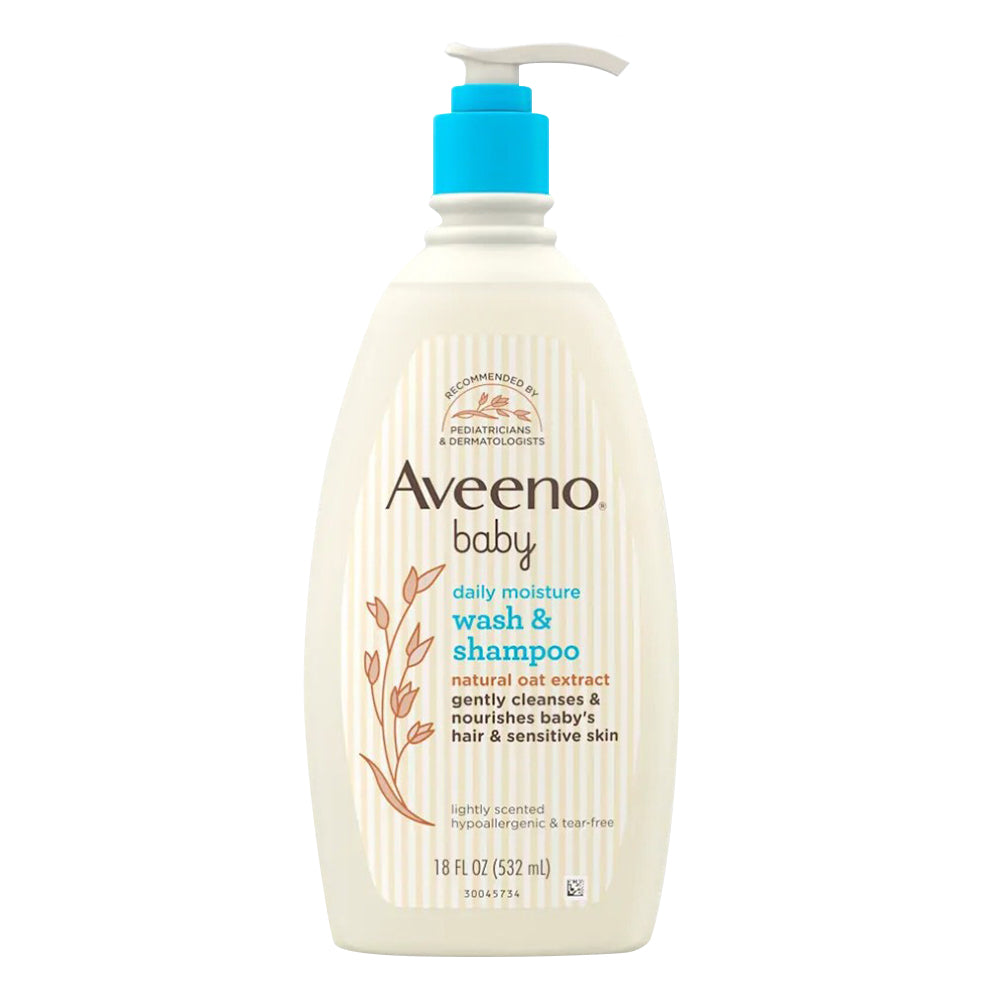 Aveeno Baby Daily Moisture Body Wash and Shampoo Lightly Scented 18Oz (532ml)