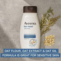 Aveeno Active Naturals Skin Relief Body Wash with Soothing Oatmeal, Fragrance Free - 12 Oz
