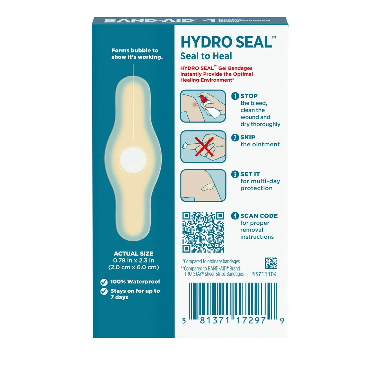 Band-Aid Brand Hydro Seal All Purpose Adhesive Bandages, 10 Ea