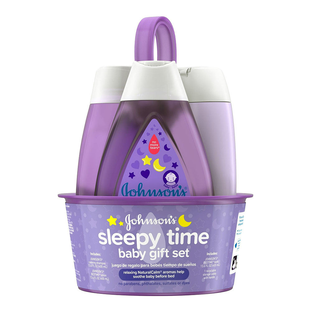 Johnsons Sleepy Time Relaxing Baby Gift Set with Baby Lotion, Wash and Shampoo, 3 Ea
