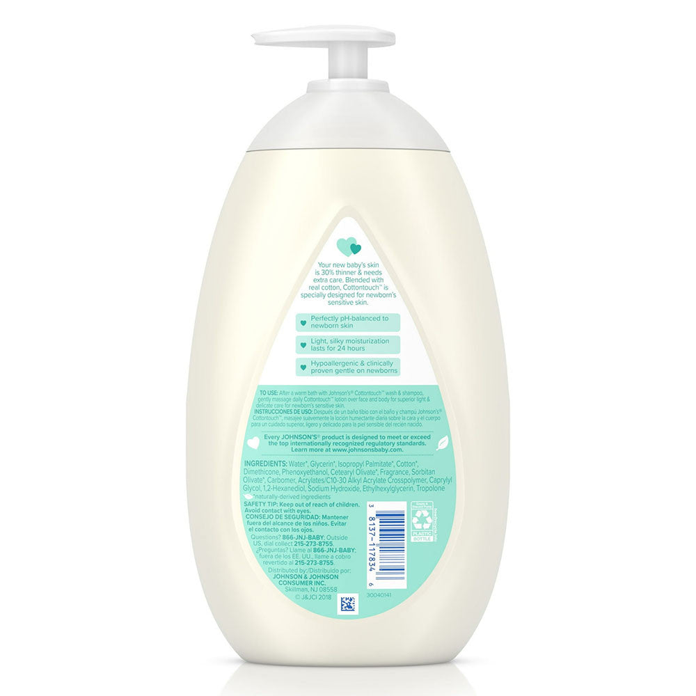 Johnsons Cotton Touch Newborn Baby Face and Body Lotion, 27.1 Oz