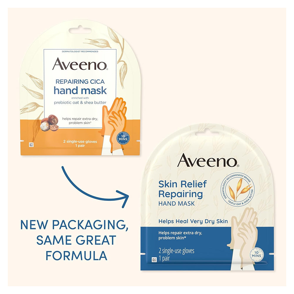 Aveeno Skin Relief Repairing Hand Mask for Soothing and Restoring Extra Dry Hands 1Pair