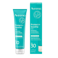 Aveeno Protect Soothe Face Mineral Sunscreen Broad Spectrum SPF 30, for Sensitive Skin, 1.7 Oz
