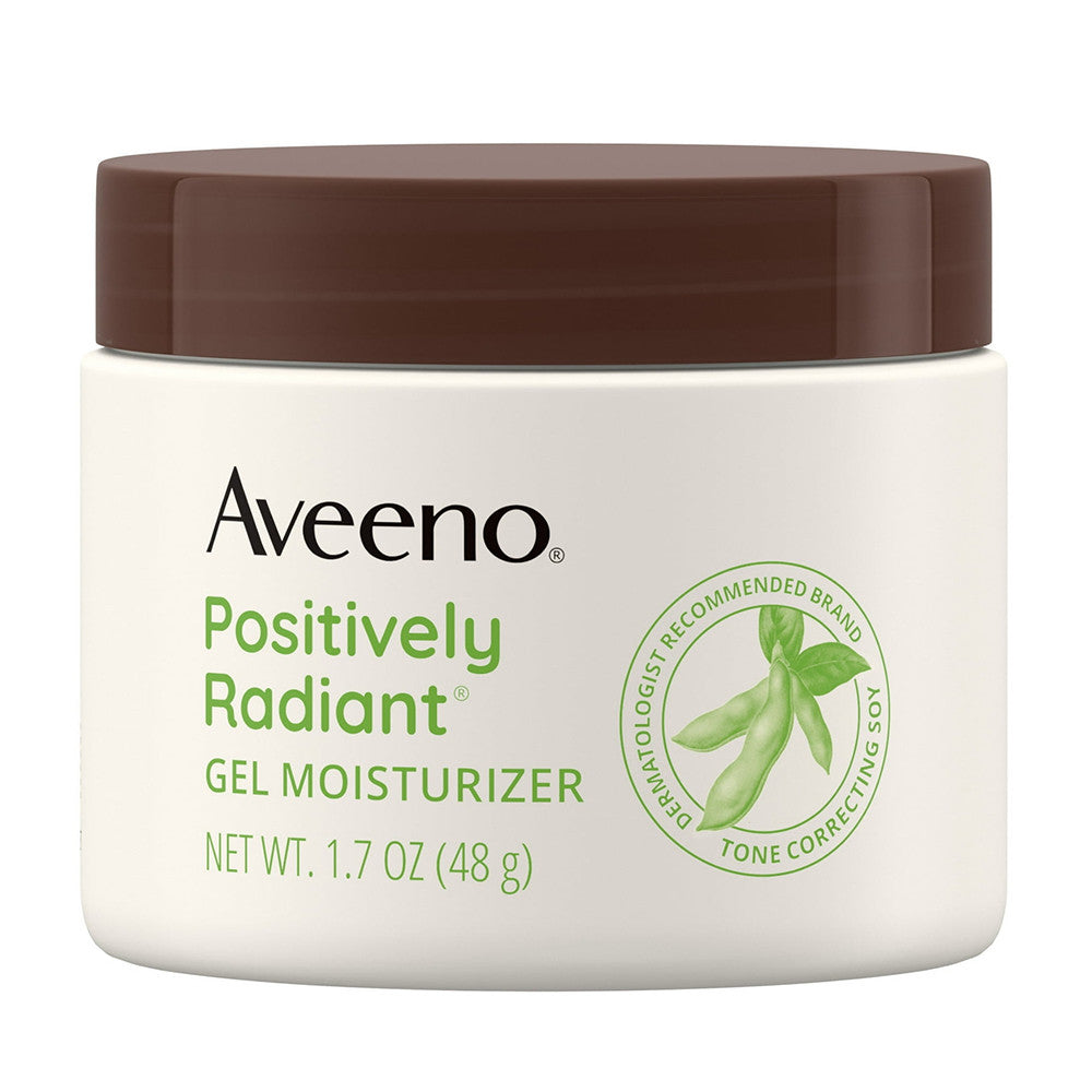 Aveeno Positively Radiant Daily Gel Facial Moisturizer with Tone Correcting Soy, Oil-Free, 1.7 Oz