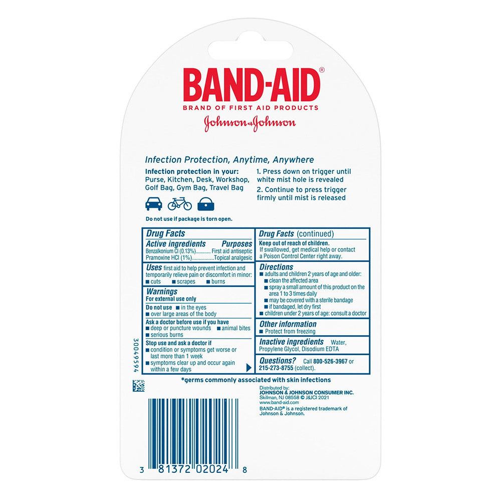 Band Aid Antiseptic Cleansing First Aid Pain Relieving Spray, 26 Oz