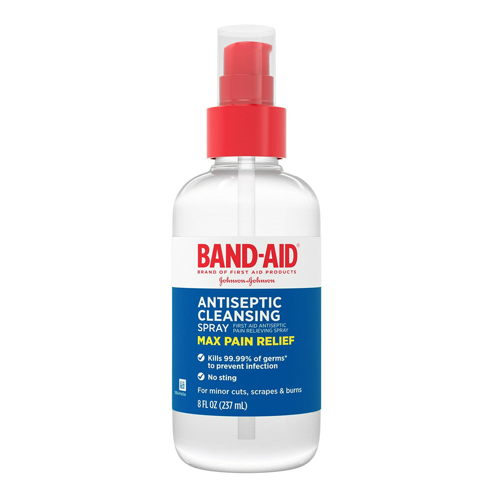 Bandaid Antiseptic Cleansing Max Pain Relief for Scrapes and Burns, 8 Oz
