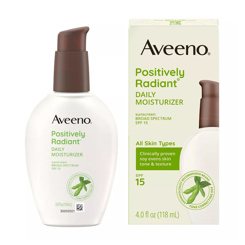 Aveeno Positively Radiant Daily Face Moisturizer SPF 15, 4 Oz