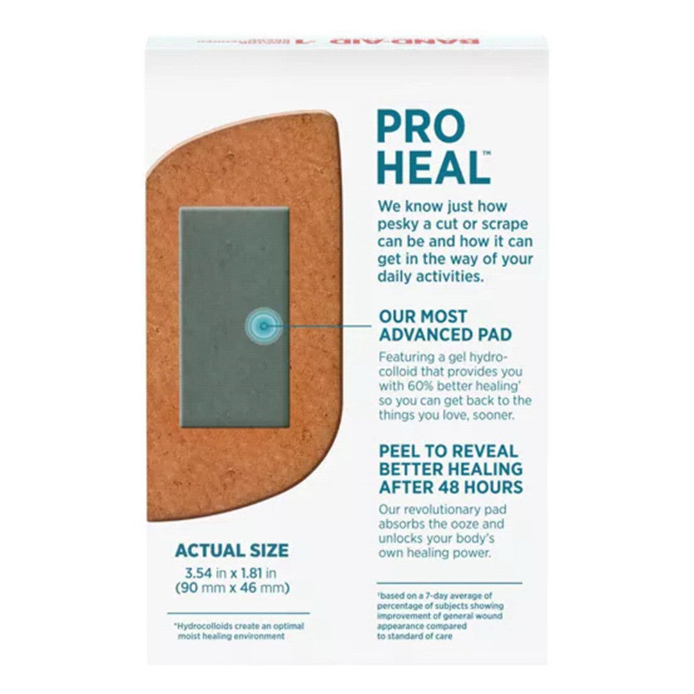 Band Aid Brand Pro Heal Adhesive Bandages with Hydrocolloid Gel Pads, Large, 5 Ea