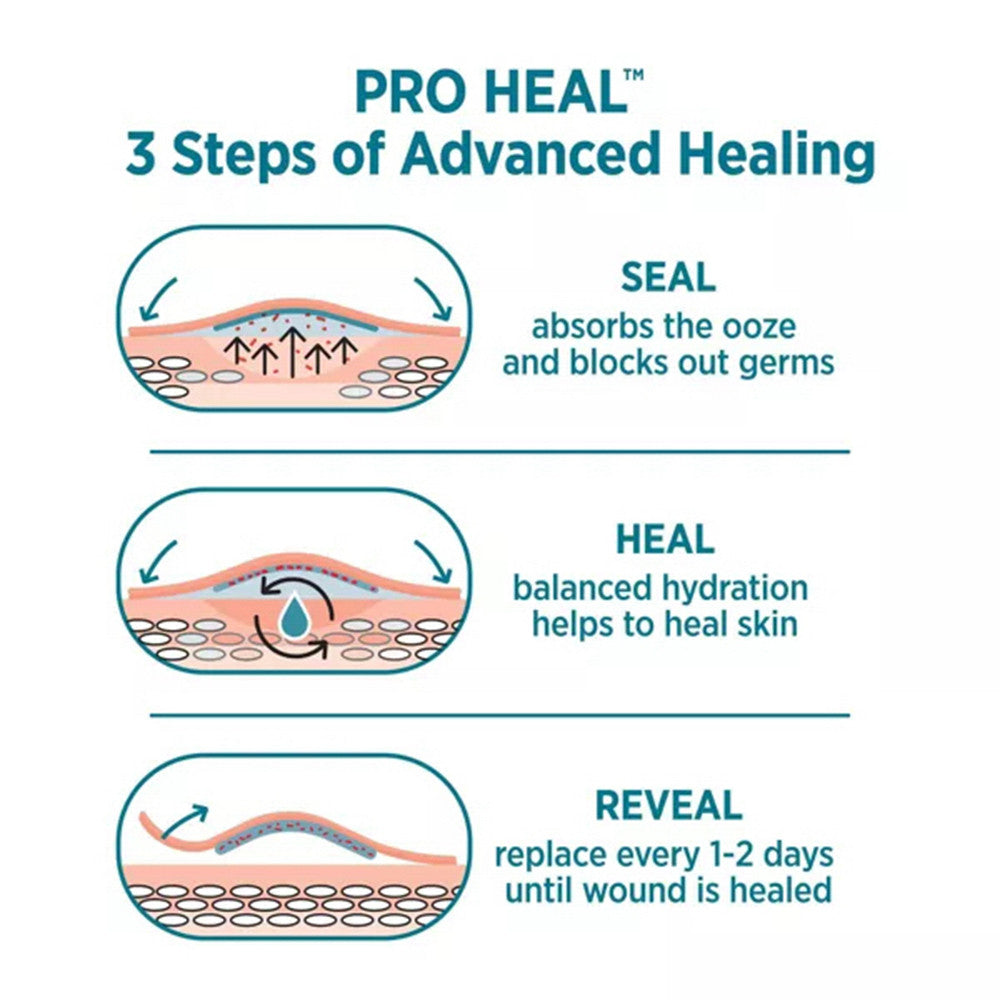 Band Aid Brand Pro Heal Adhesive Bandages with Hydrocolloid Gel Pads, Large, 5 Ea
