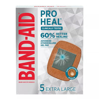 Band Aid Brand Pro Heal Adhesive Bandages Hydrocolloid Gel Pads, Extra Large, 5 Ea