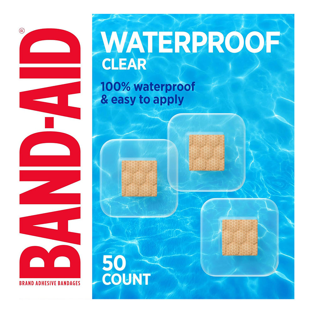 Band Aid Water Proof Clear Adhesive Small Spot Bandages for Minor Cuts Scrapes and Burn 50Ea