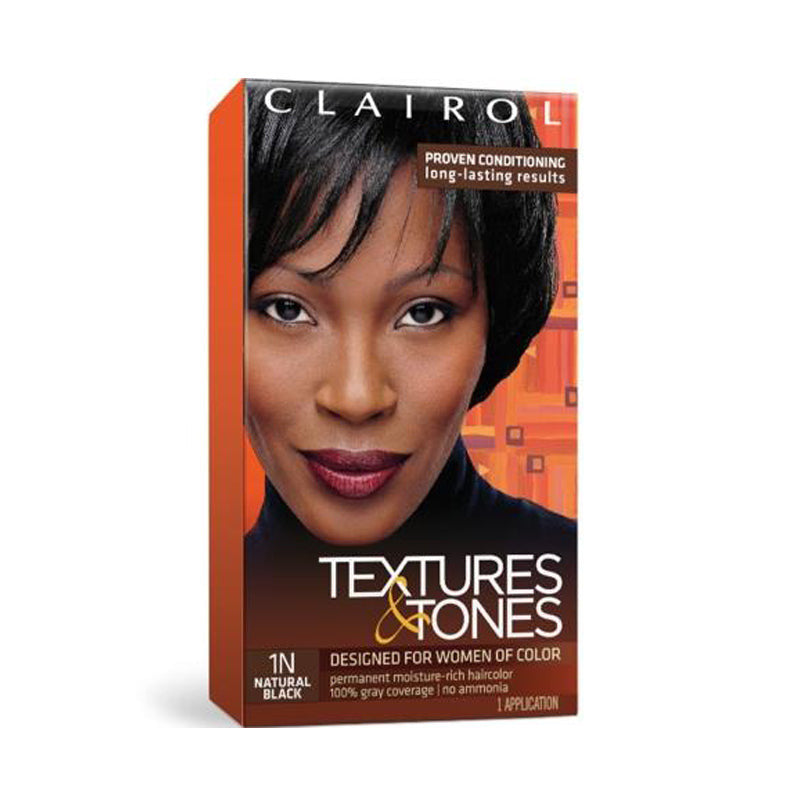 Clairol Textures & Tones Permanent Hair Color, 1N Natural Black, 1 Ea