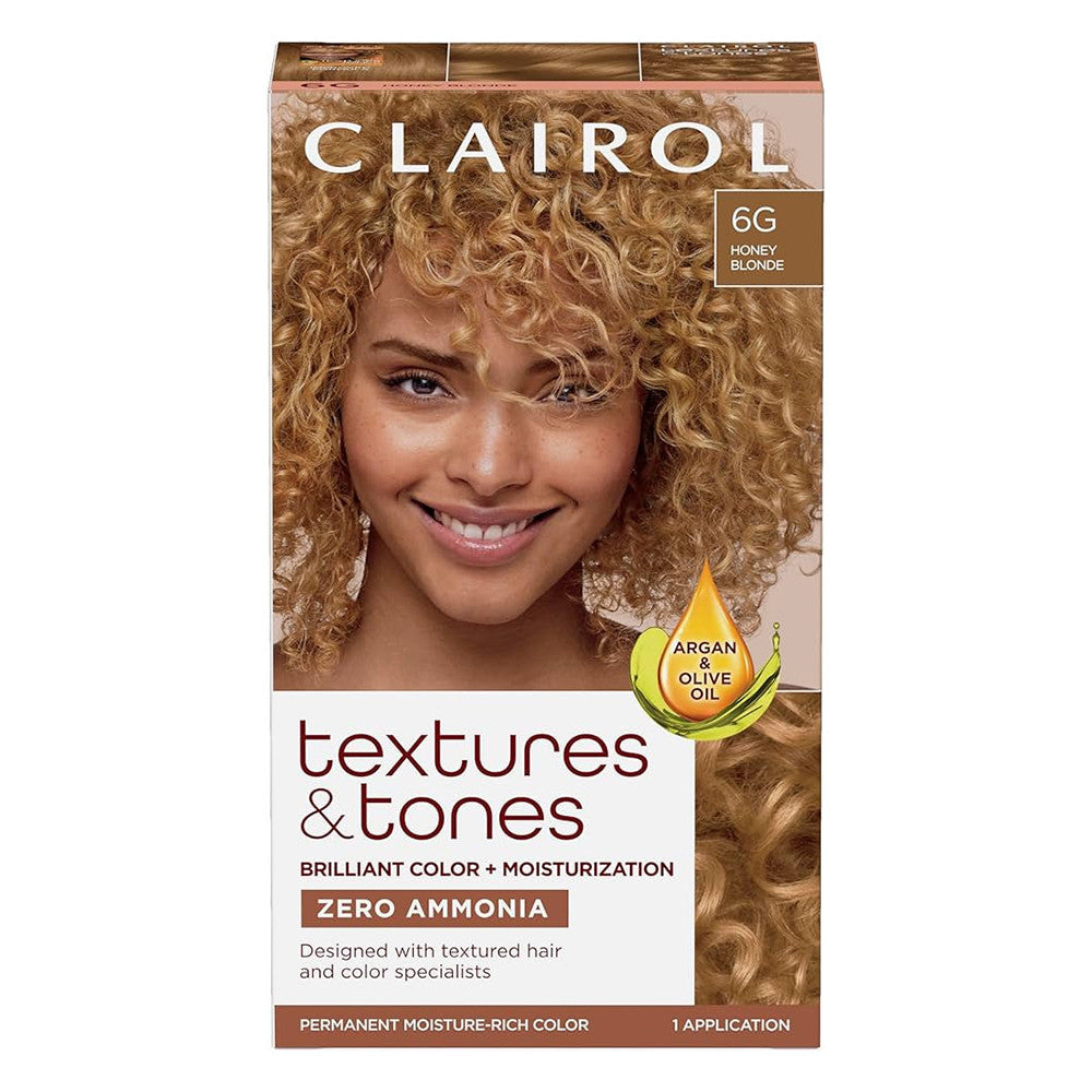 Clairol Textures and Tones Permanent Hair Color, Honey Blonde, 1 Ea