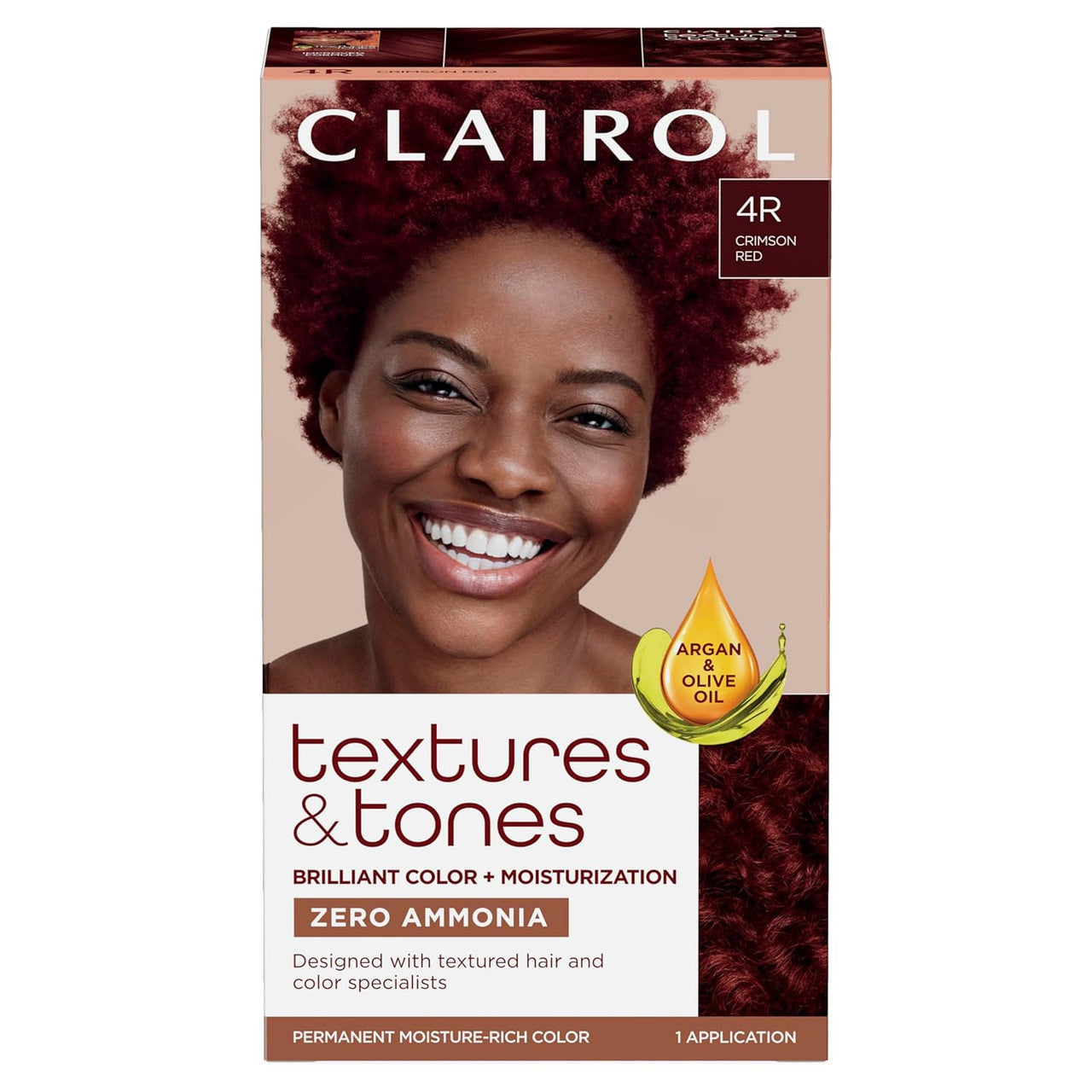 Clairol Textures & Tones Permanent Moisture Rich Haircolor #4R Crimson Red 1 Ea