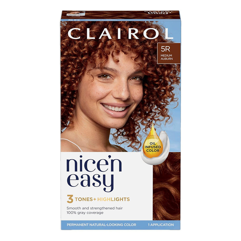 Clairol Nice N Easy Permanent Hair Color, 5R Natural Medium Auburn, Kit