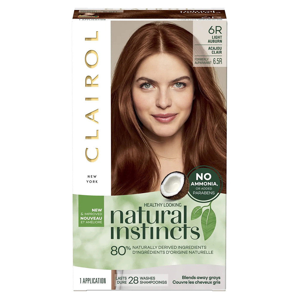 Clairol Natural Instincts 6.5R Former 16 Hair Color, Light Auburn, 1 Ea