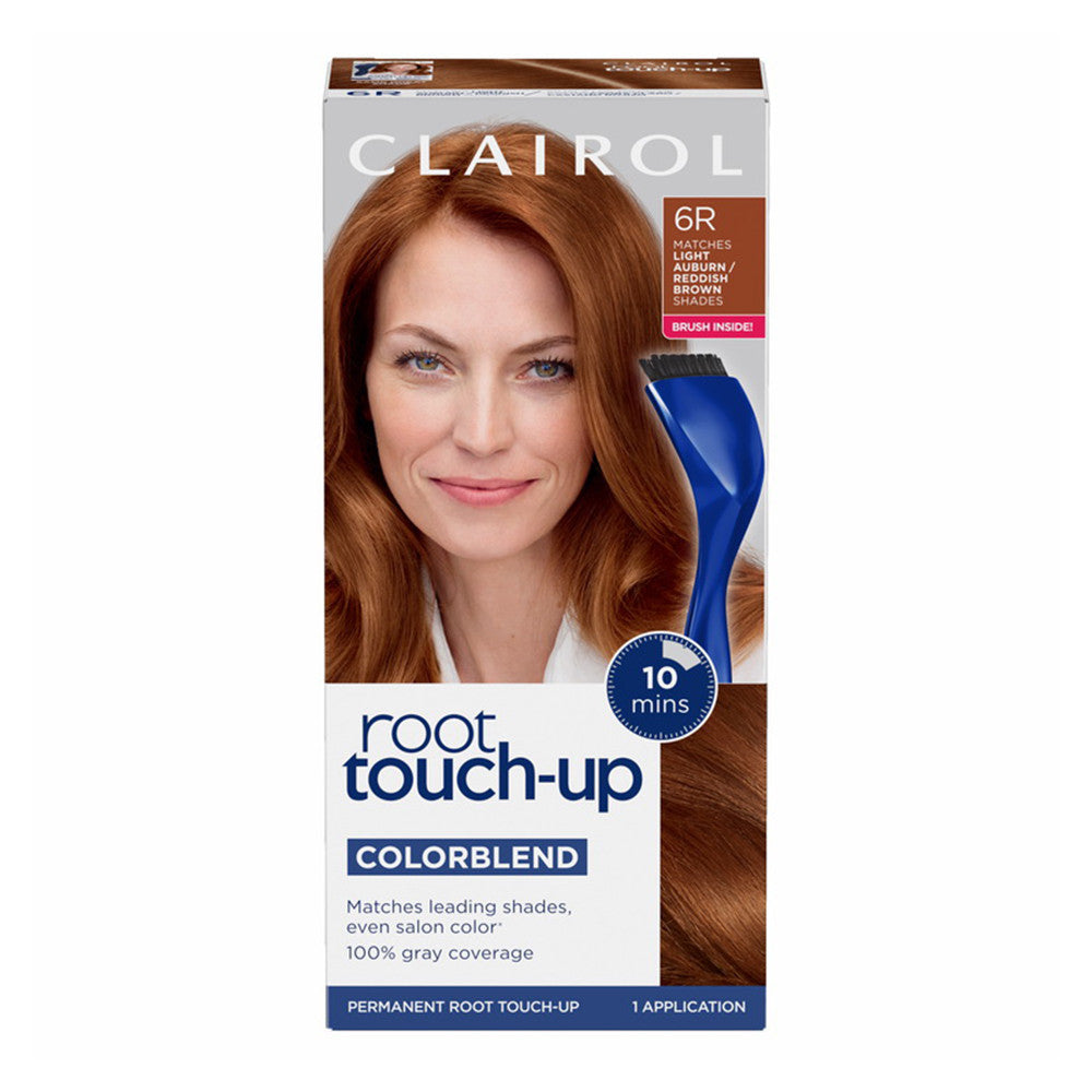 Clairol Nice N Easy Root Touch Up 6R Kit Matches Light Auburn Superior Grey Coverage, 1 Ea