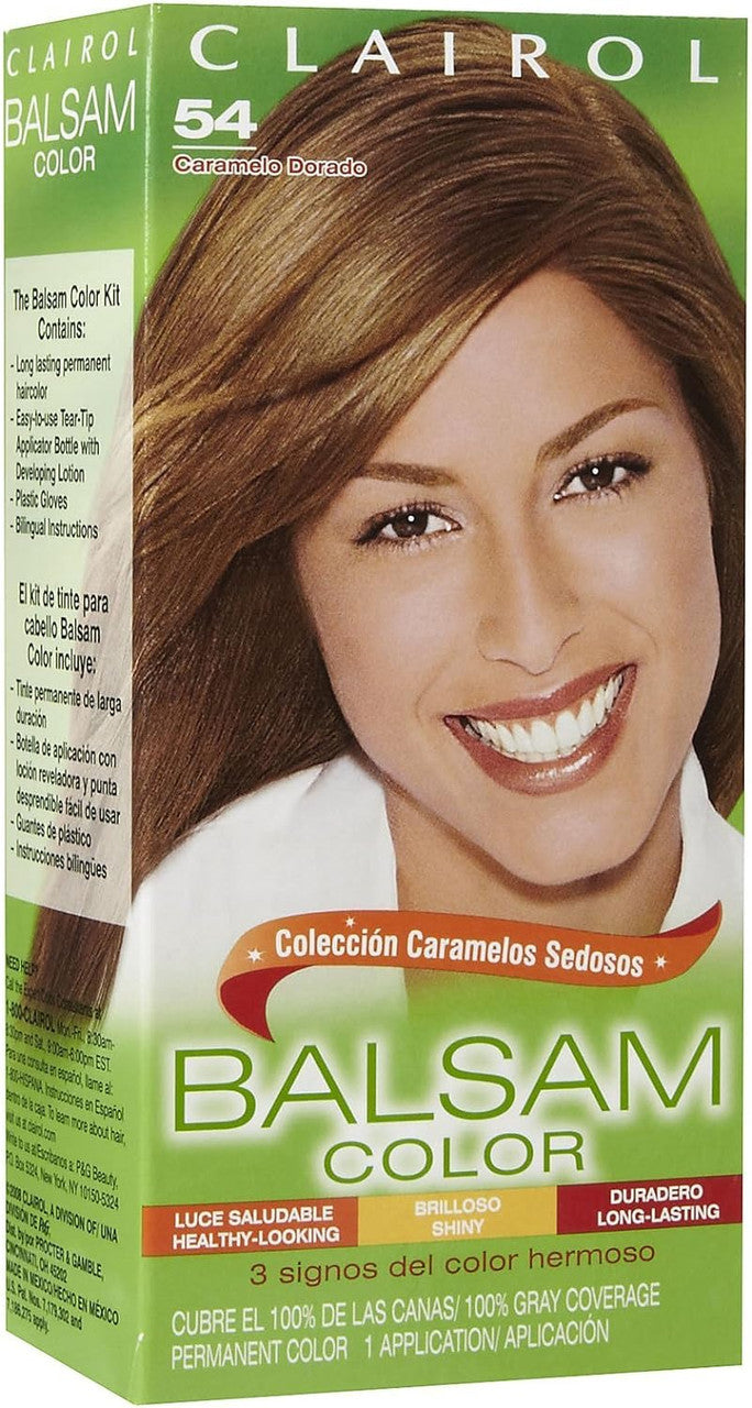 Clairol Balsam Hair Color, 54 Light Golden Brown, 1 Kit