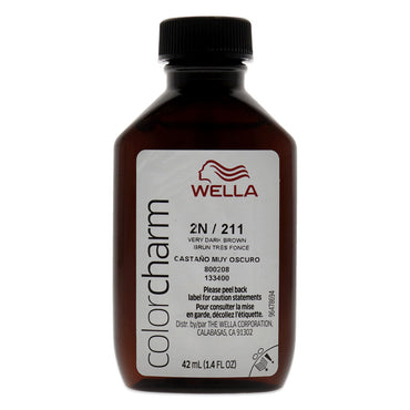 Wella Color Charm Permanent Liquid Hair Color, 211 by 2N Very Dark Brown, 1.4 Oz