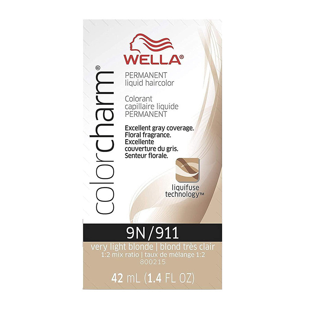 Wella Color Charm Liquid Permanent Hair Color 9N by 911 Very Light Blonde, 1.4 Oz