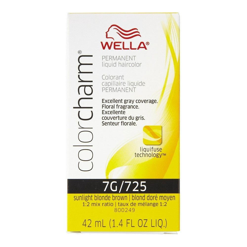Wella Color Charm Permanent Liquid Hair Color, Sunlight Blonde Brown 725 by 7G, 1.4 Oz