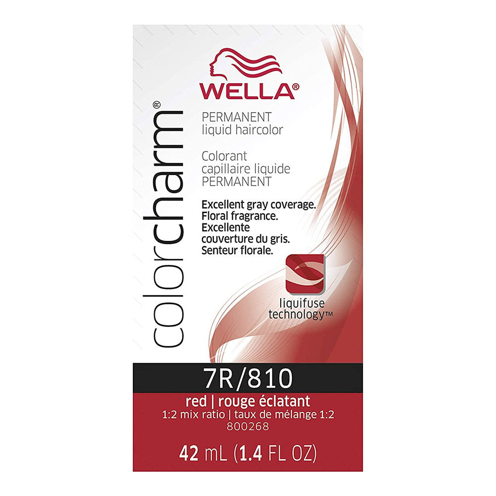 Wella Color Charm Permanent Liquid Hair Shade 7R by 810 Red, 1.4 Oz