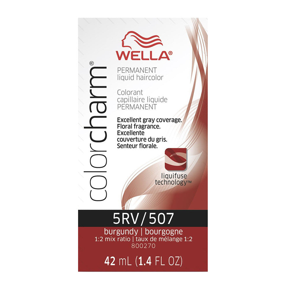 Wella Color Charm Permanent Liquid Hair Color, 5RV by 507 Burgundy, 1.4 Oz