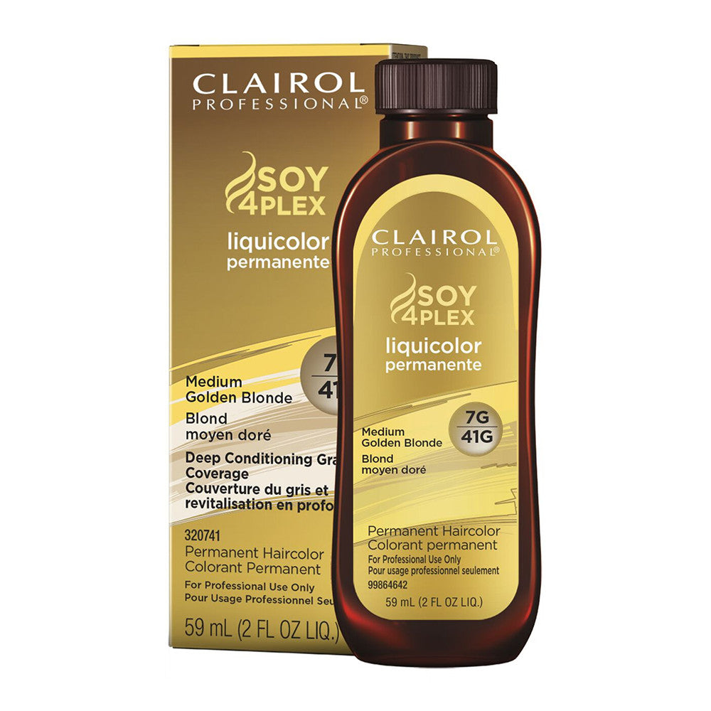 Clairol Professional Medium Blonde 7G/41G Liquicolor Soy4Plex Permanent Haircolor, 2 oz