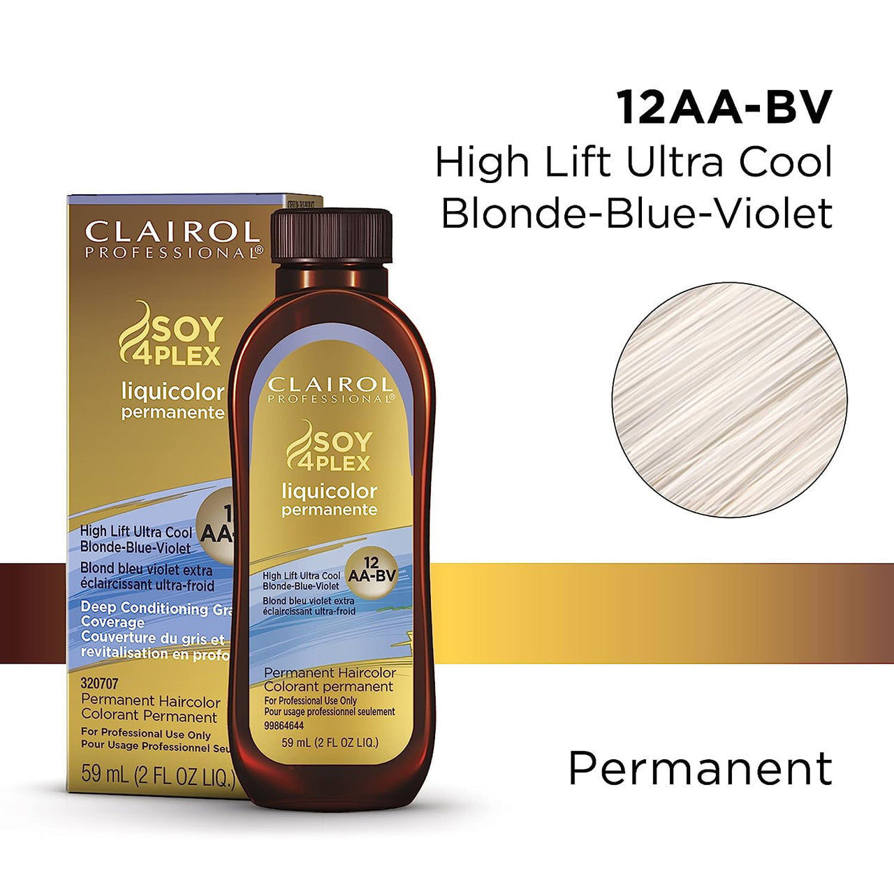 Clairol Professional Liquicolor Permanent 12Aa-Bv Ultra Cool Blnd Blu Violet, 2 Oz