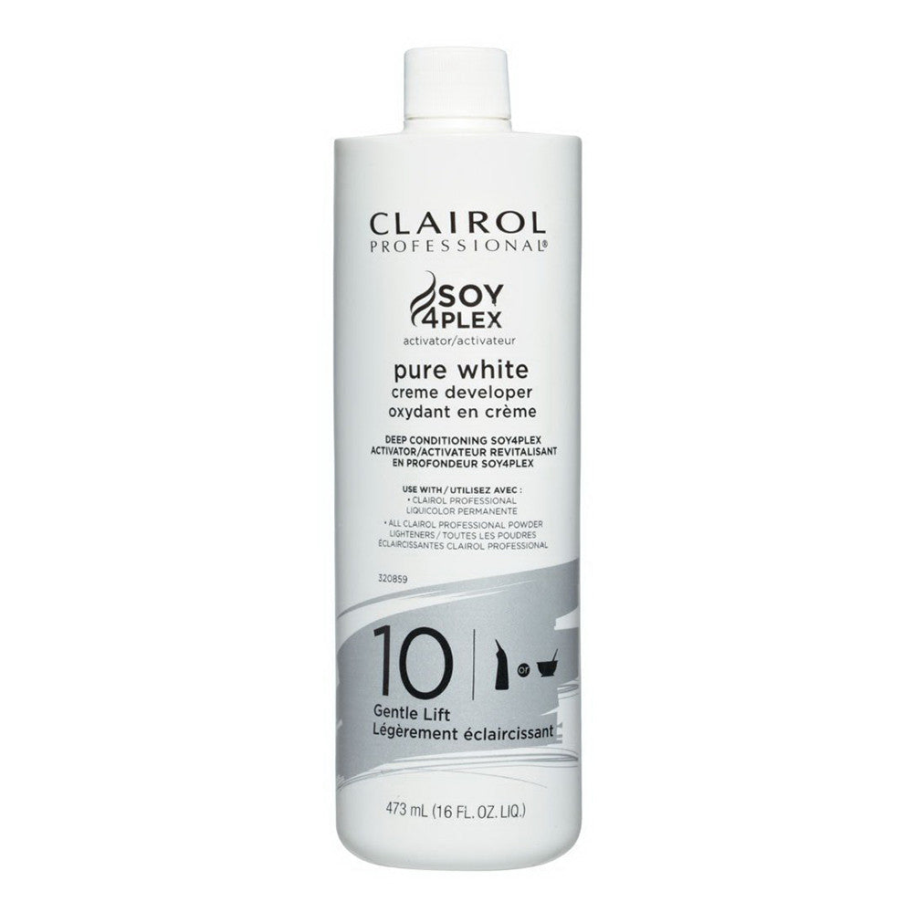Clairol Professional Soy4plex Activator Pure White Creme Developer, 10 Gentle Lift, 16 oz