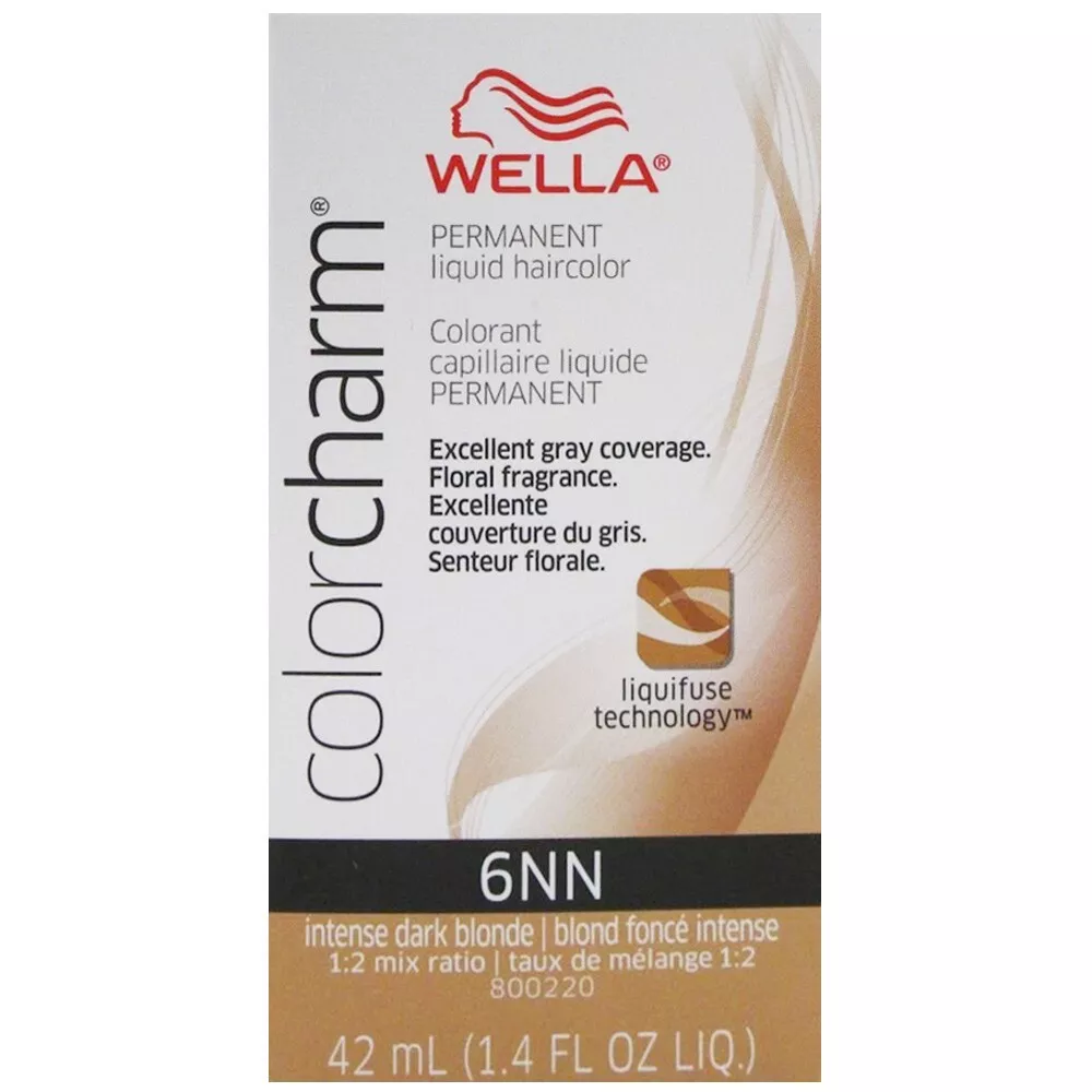 Wella Color Charm Liquid 6NN Intense Dark Blonde Permanent Hair Color, 1.4 Oz