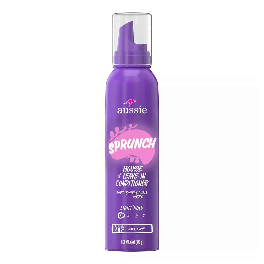 Aussie Sprunch Mousse Leave In Conditioner, Light Hold, 6 Oz