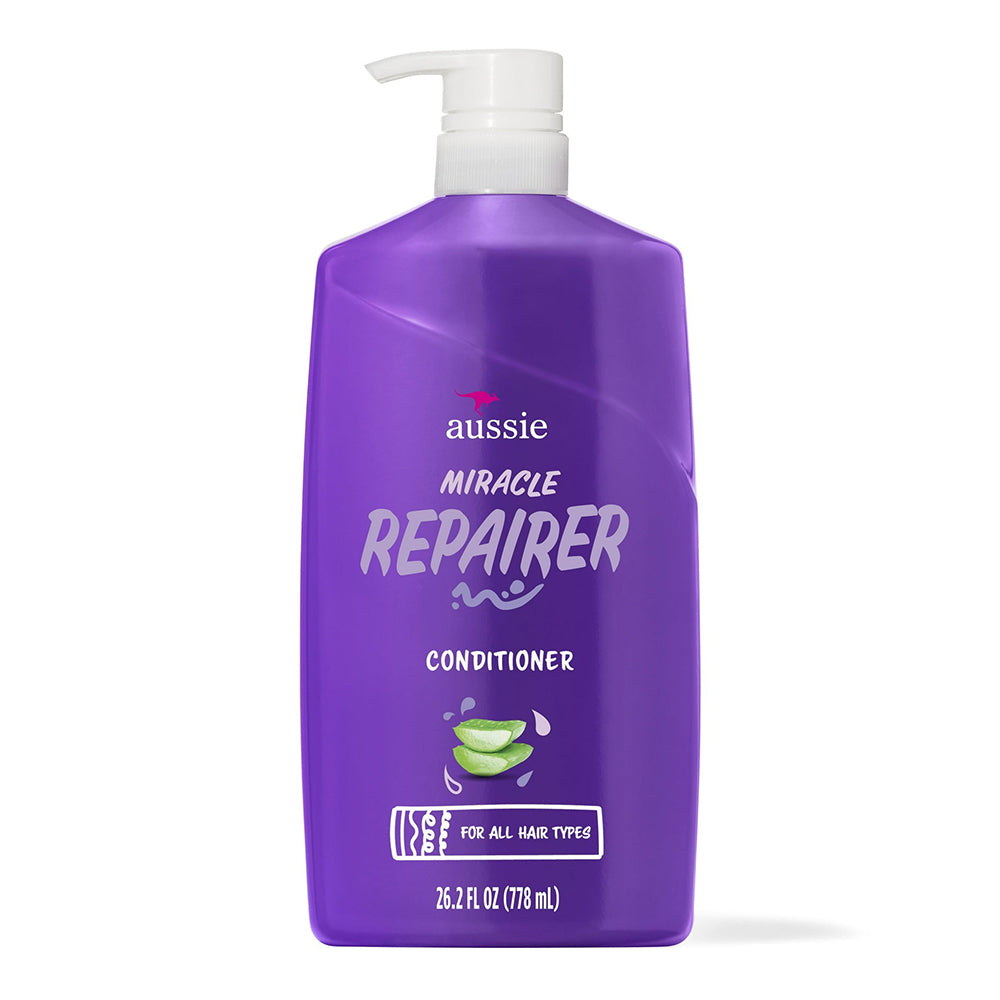 Aussie Miracle Repairer Hair Conditioner with Aloe Vera Pump Bottle 26.2Oz (778ml)