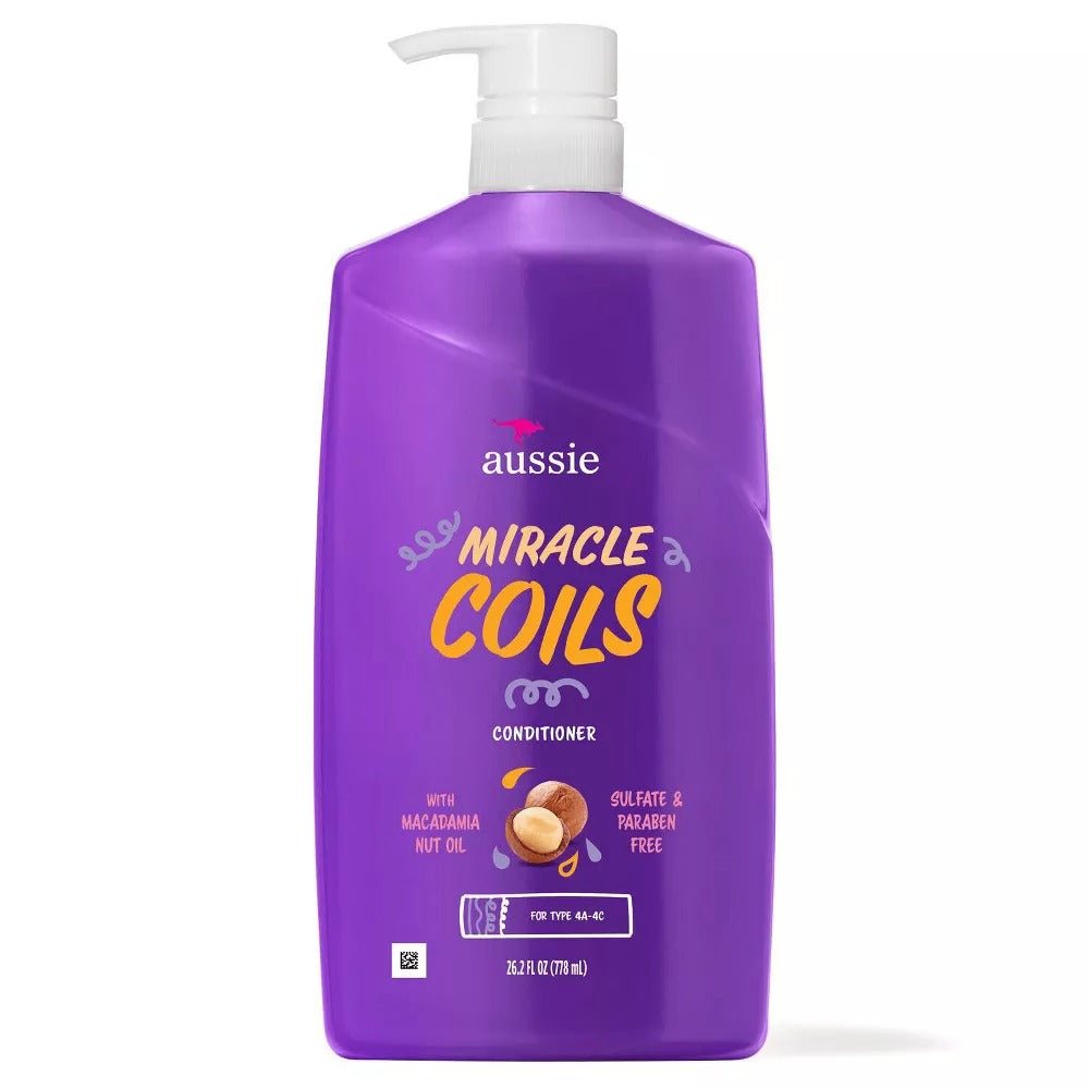 Aussie Miracle Coils Hair Conditioner with Macadamia Nut Oil 26.2Oz (778ml)