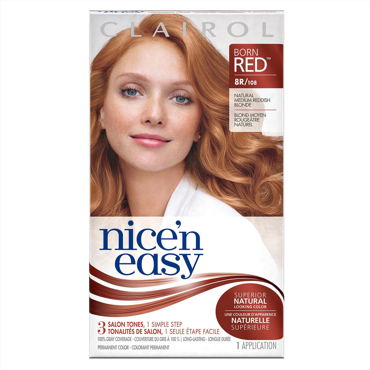 Clairol Nice N Easy Permanent Hair Color, Born Red 8R/ #108-Kit
