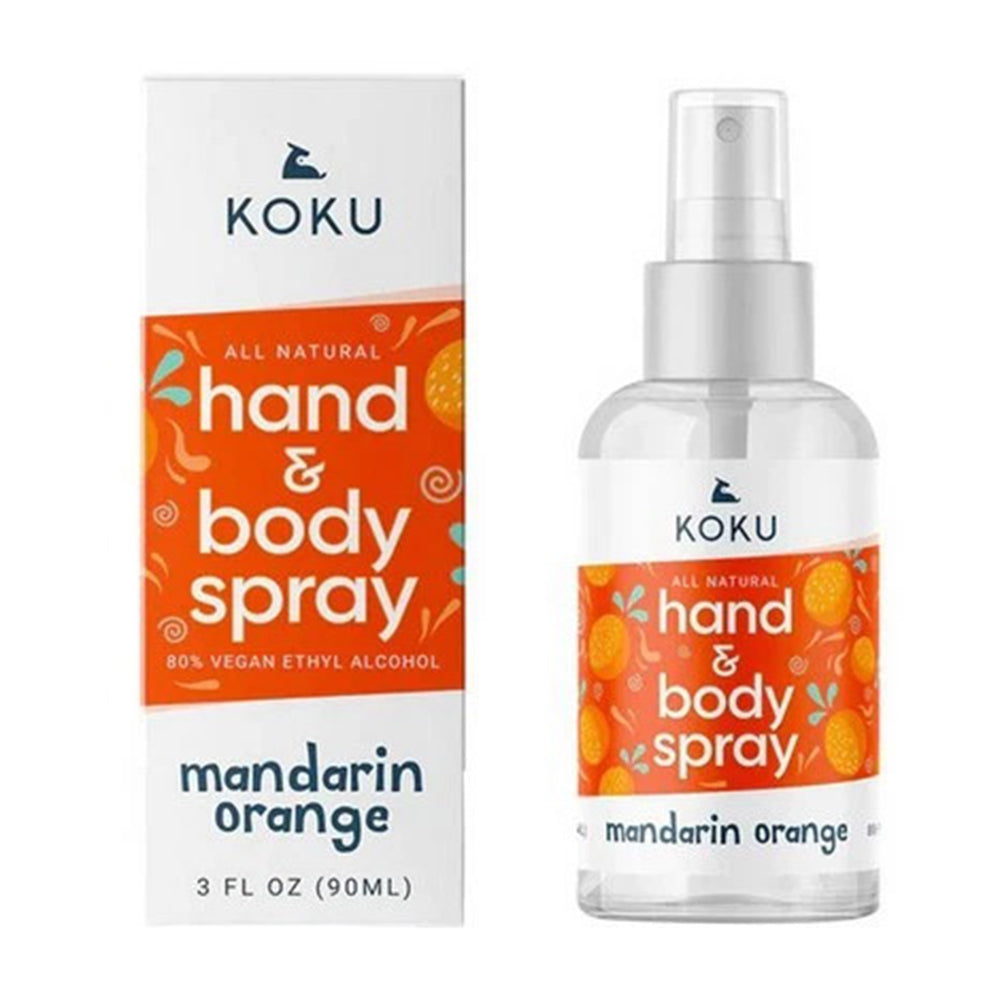 Koku All Natural Hand and Body Spray Mandarin Orange for Hydrating and Nourishing Skin 3Oz (90ml)