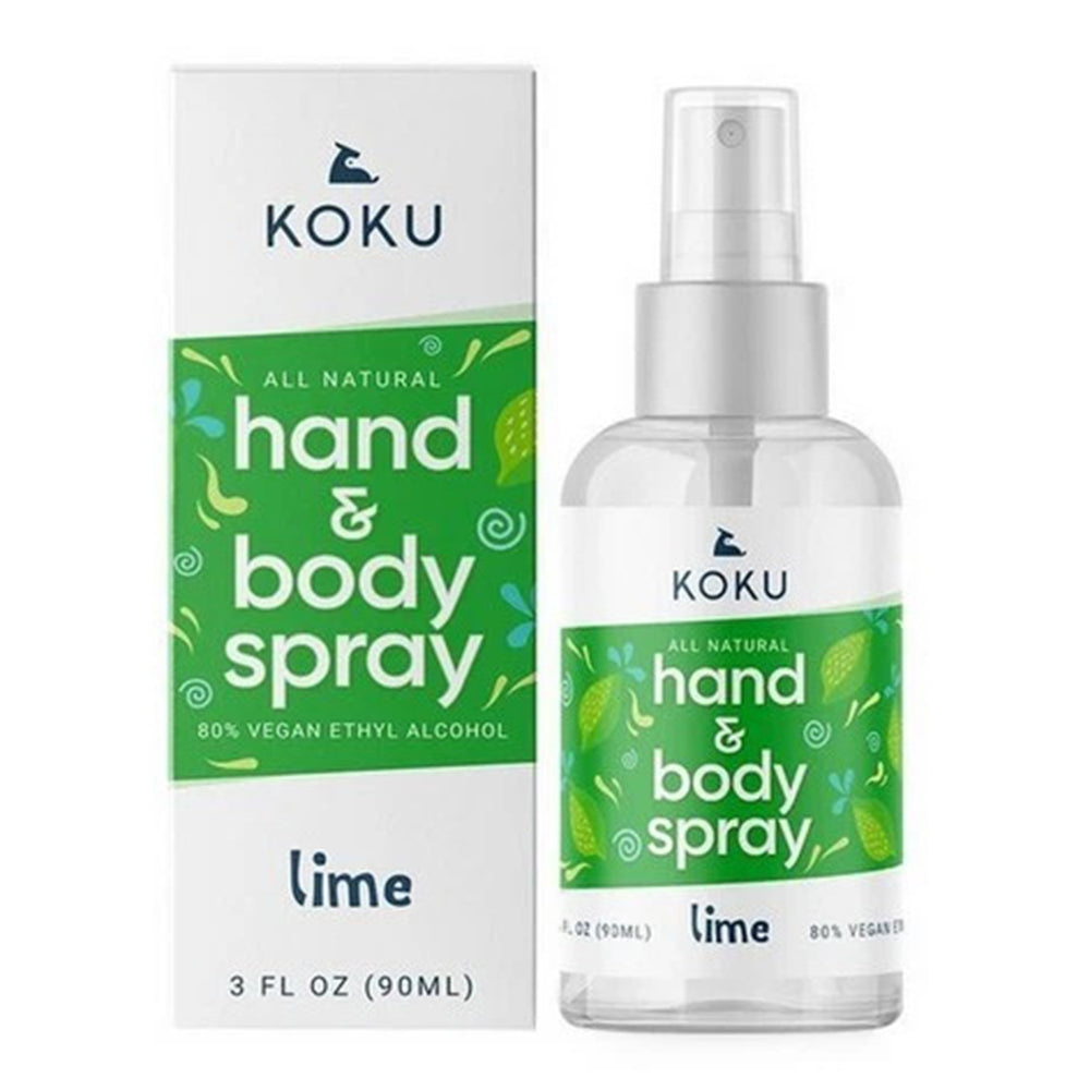 Koku All Natural Hand and Body Spray Lime for Refreshing and Nourishing Skin 3Oz (90ml)